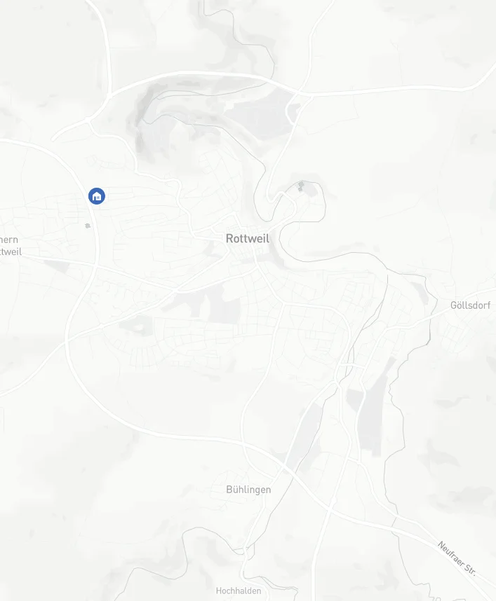 Kartenausschnitt von Rottweil mit markierten ONMAKLER-Objekten.